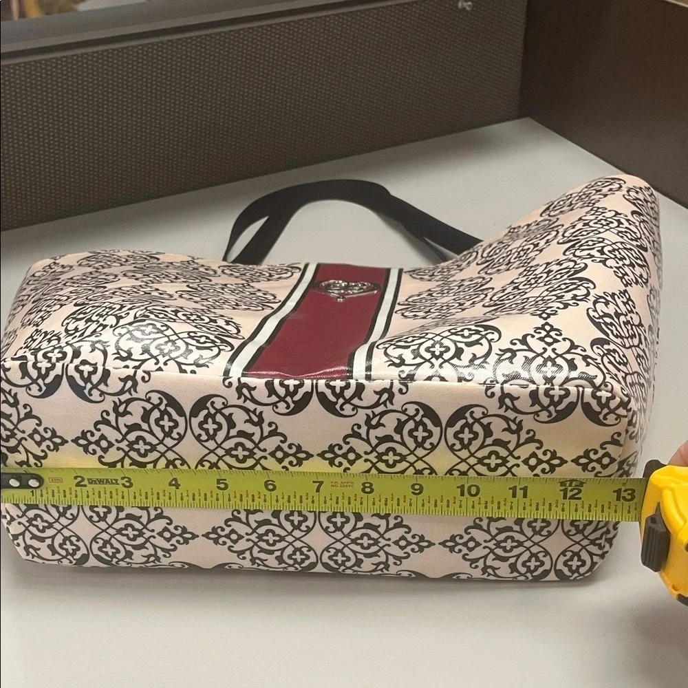 Brighton Cream and Burgundy Patterned Large Tote